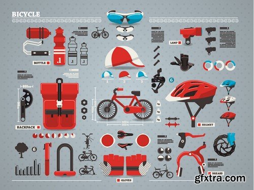 Stock Vectors - Bicycle, 25xEPS