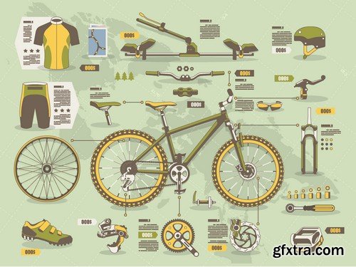 Stock Vectors - Bicycle, 25xEPS