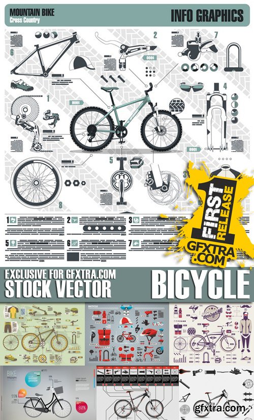 Stock Vectors - Bicycle, 25xEPS