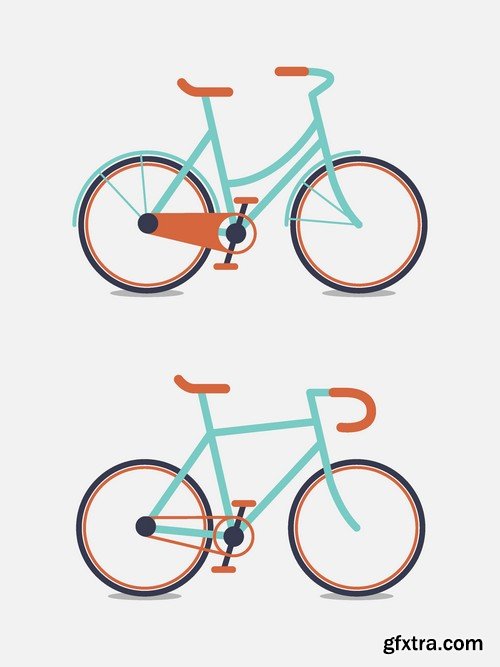 Stock Vectors - Bicycle, 25xEPS