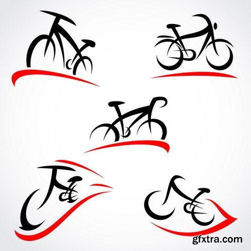 Stock Vectors - Bicycle, 25xEPS