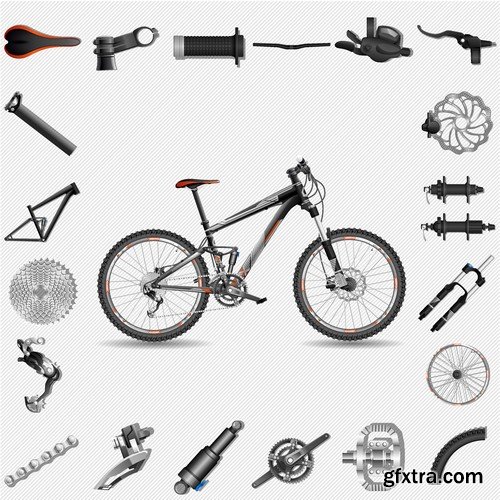 Stock Vectors - Bicycle, 25xEPS