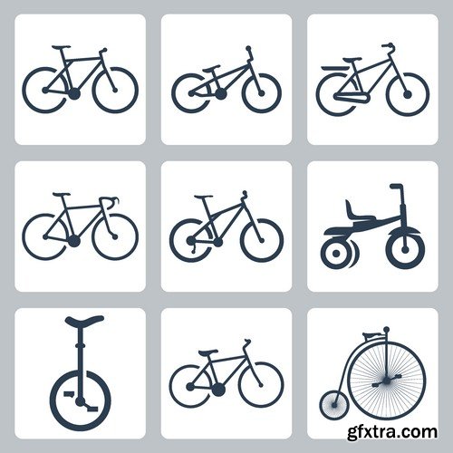 Stock Vectors - Bicycle, 25xEPS