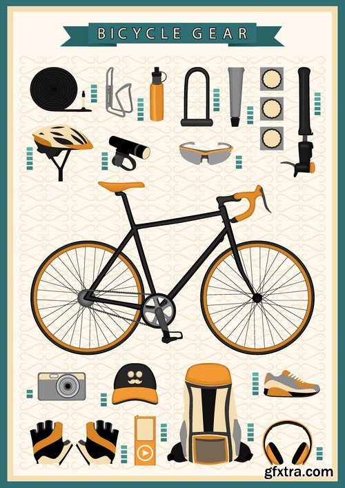 Stock Vectors - Bicycle, 25xEPS