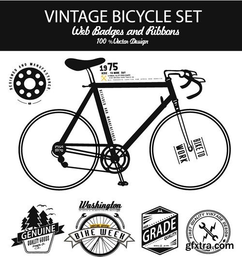 Stock Vectors - Bicycle, 25xEPS