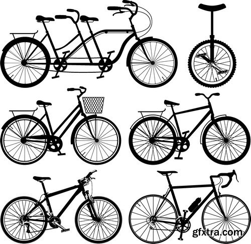 Stock Vectors - Bicycle, 25xEPS