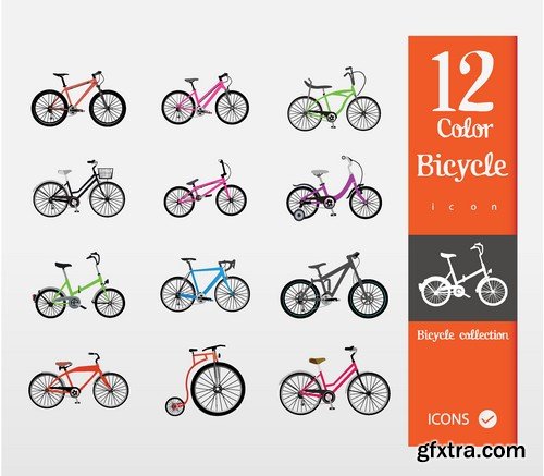 Stock Vectors - Bicycle, 25xEPS