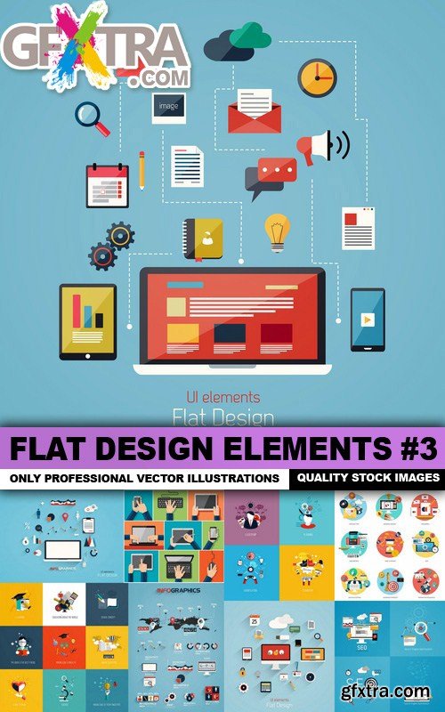 Flat Design Elements #3 - 25 Vector