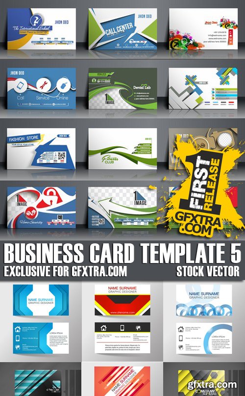 Stock Vectors - Business Card Template 5, 25xEPS