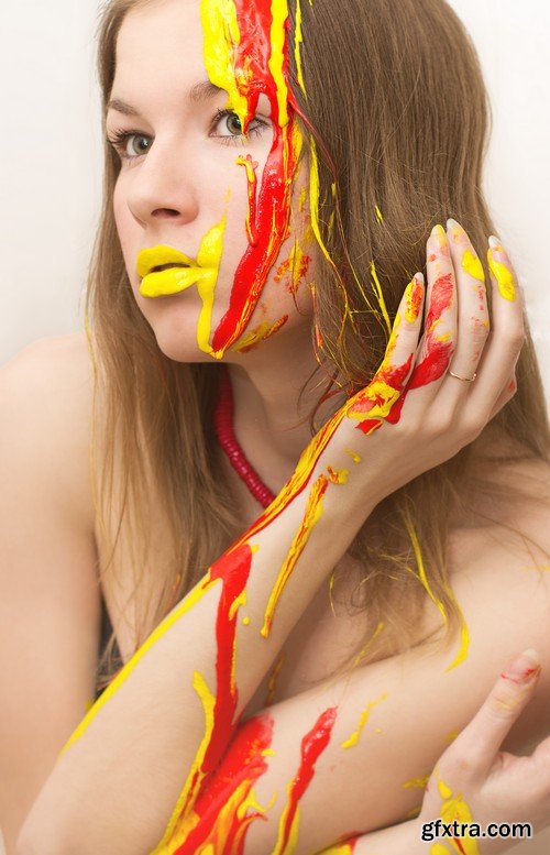 Stock Photos - Painted woman, girls, 25xJPG