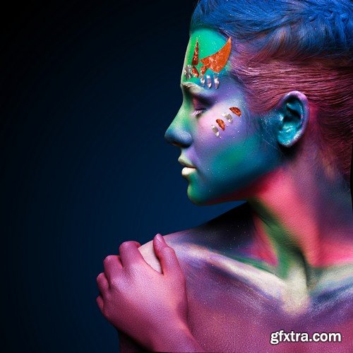 Stock Photos - Painted woman, girls, 25xJPG