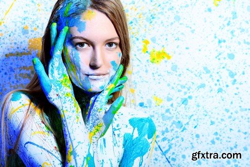 Stock Photos - Painted woman, girls, 25xJPG