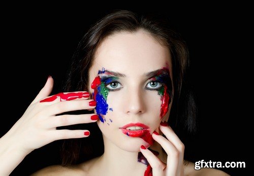 Stock Photos - Painted woman, girls, 25xJPG