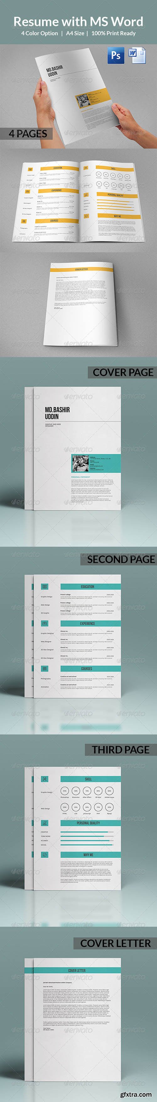 GraphicRiver Resume with MS Word 8136891