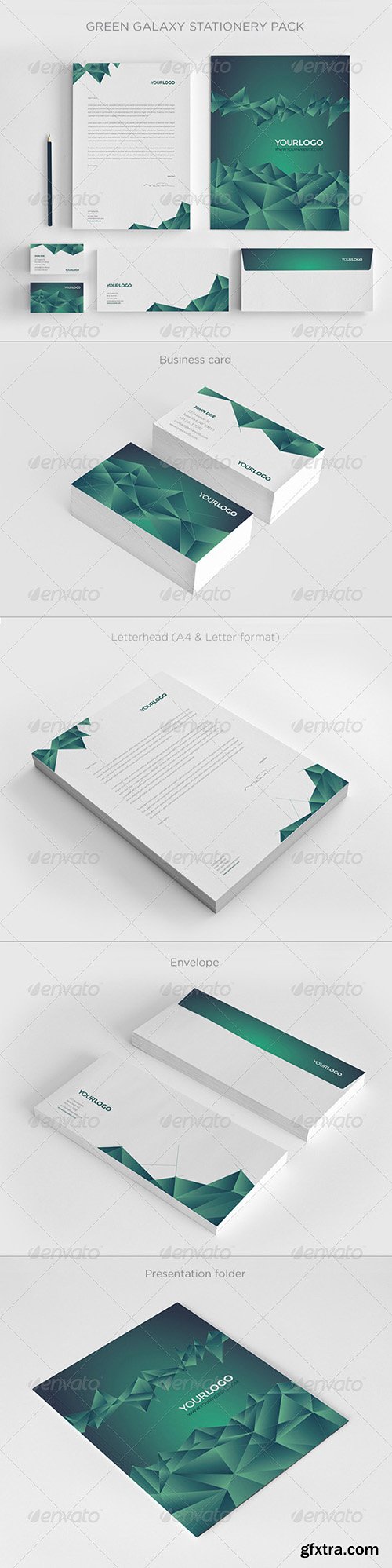 GraphicRiver Green Galaxy Stationery 8177390