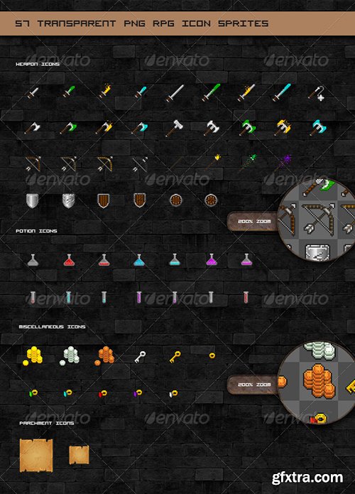 GraphicRiver RPG Game Pixel Icon Sprites 3468809