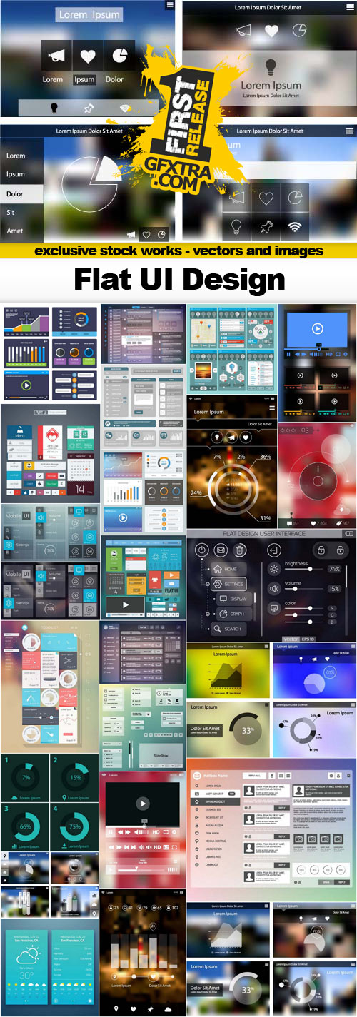 Flat UI Design - 25x EPS