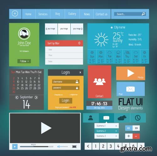Flat UI Design - 25x EPS