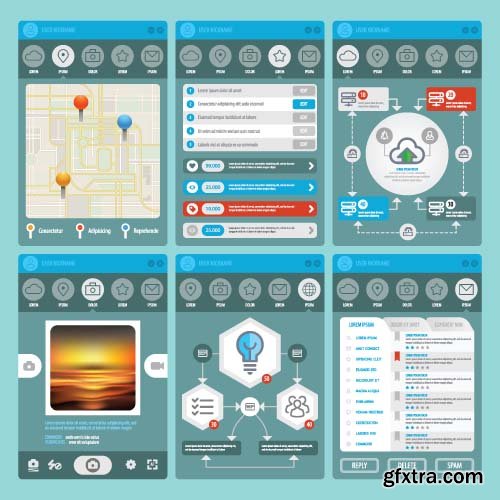 Flat UI Design - 25x EPS