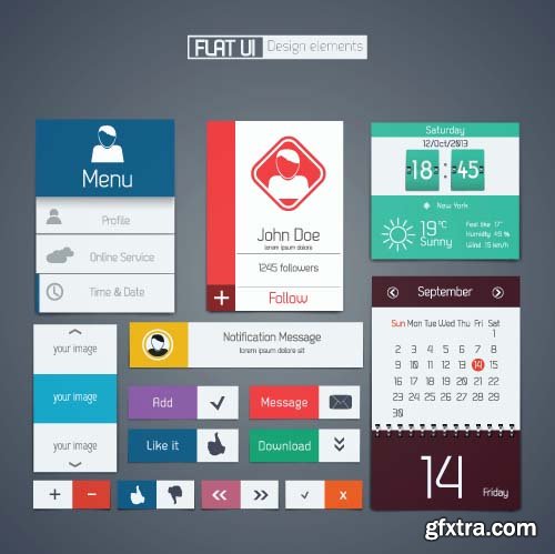 Flat UI Design - 25x EPS