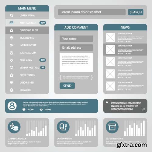 Flat UI Design - 25x EPS
