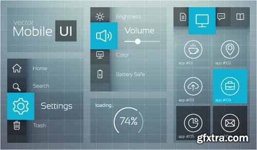 Flat UI Design - 25x EPS