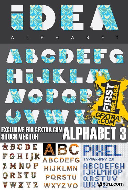 Stock Vectors - Alphabet 3, 25xEPS