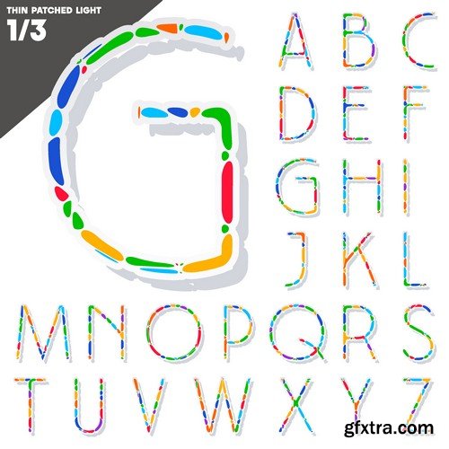 Stock Vectors - Alphabet 3, 25xEPS