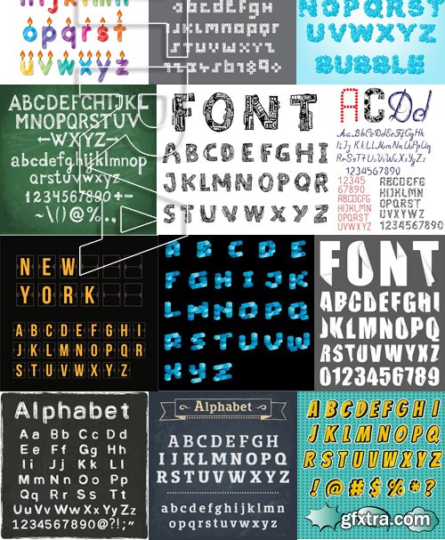 Stock Vectors - Alphabet 3, 25xEPS