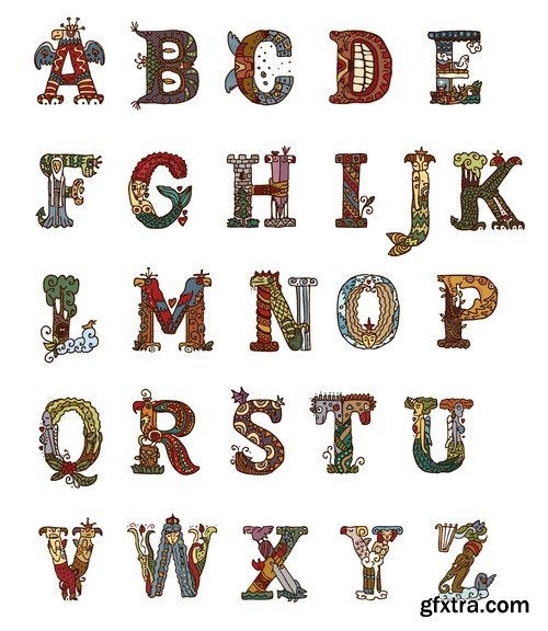 Stock Vectors - Alphabet 3, 25xEPS