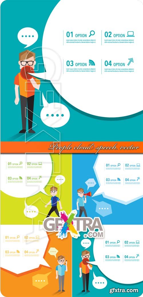 People cloud speech vector