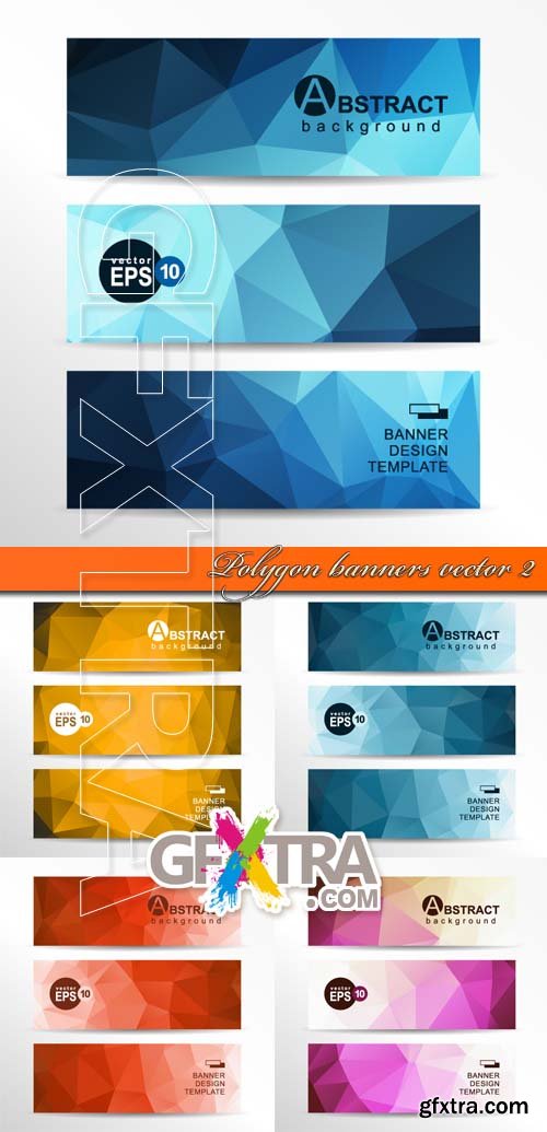 Polygon banners vector 2