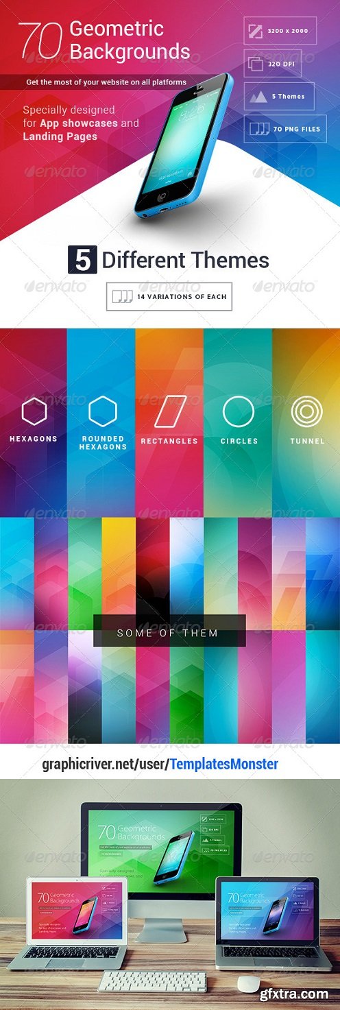 70 Geometric Backgrounds - GraphicRiver 8399183