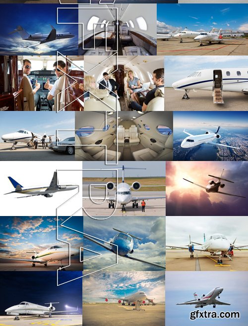 Stock Photos - Private jet plane, 25xJPG