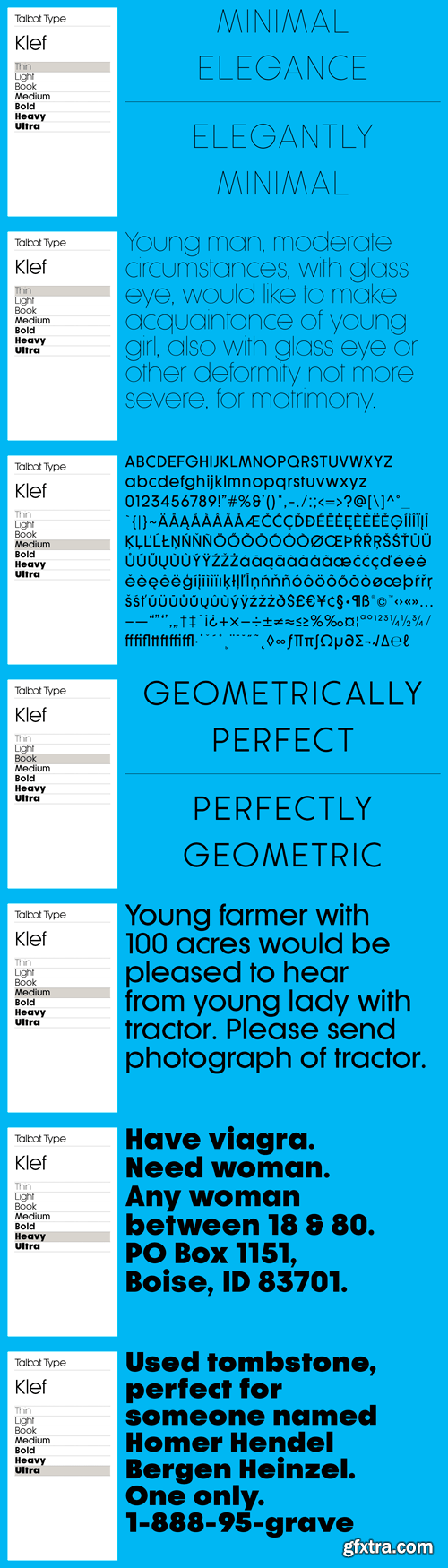 Klef Font Family - 7 Fonts for $129