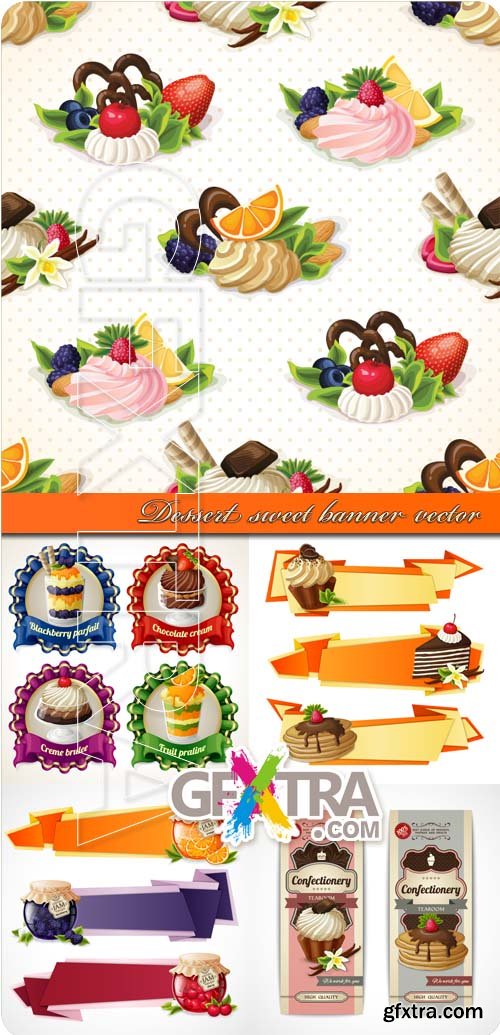 Dessert sweet banner vector