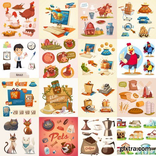 Cartoon Design Elements - 25 Vector