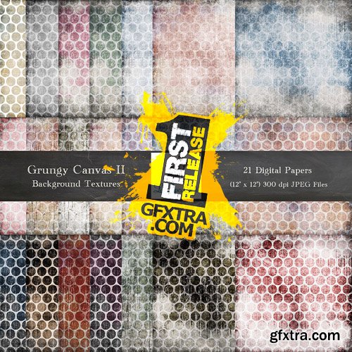 Grungy Canvas Backgrounds Set 2