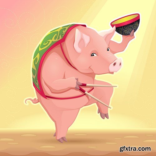 Pig vector,25x EPS