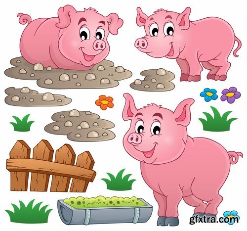 Pig vector,25x EPS