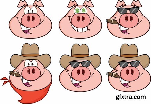 Pig vector,25x EPS