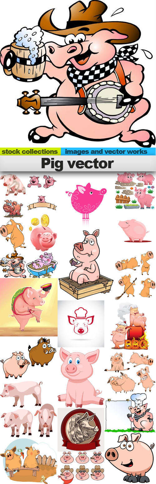 Pig vector,25x EPS