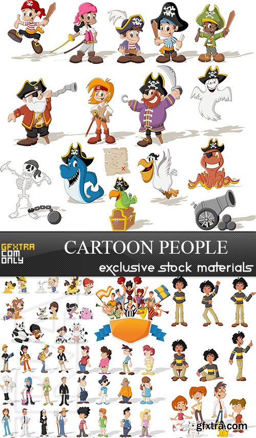 Cartoon people, 25xEPS