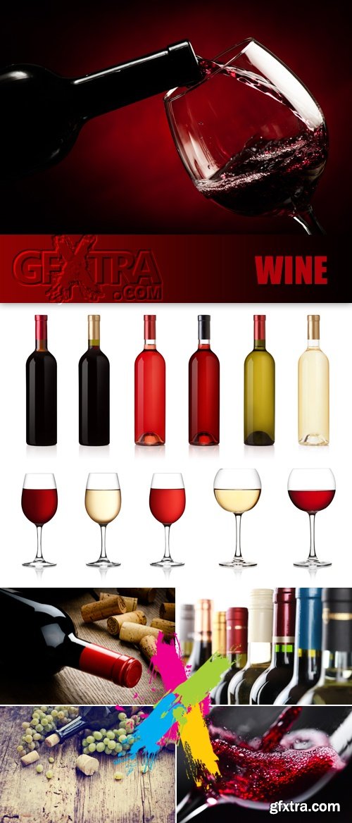 Stock Photo - Wine, Wine Bottles & Glasses