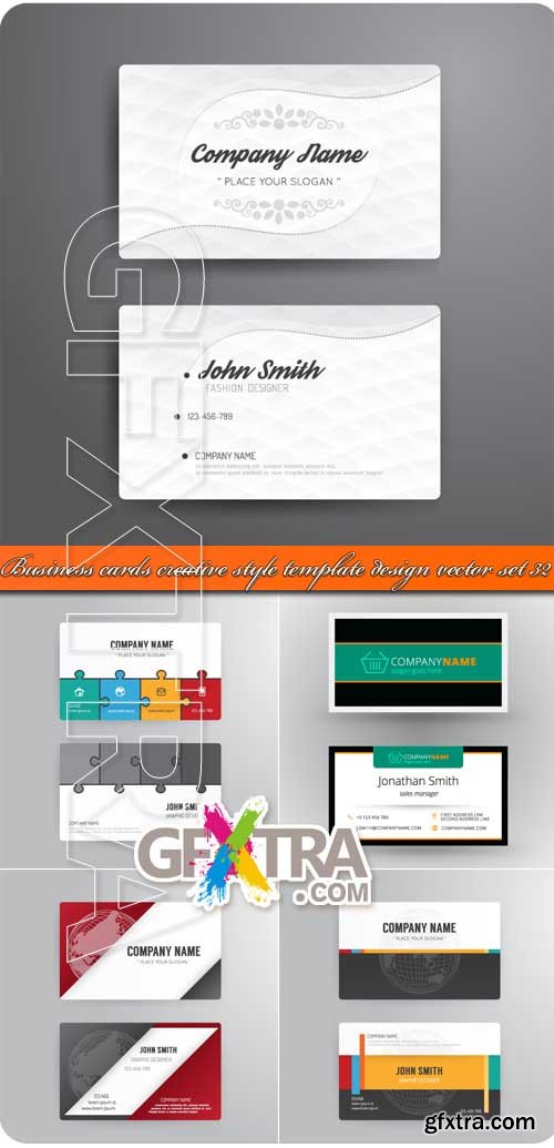 Business cards creative style template design vector set 32