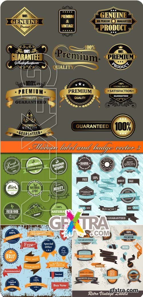 Modern label and badge vector 3