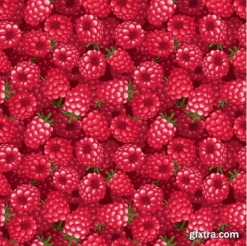 Stock Vectors - Raspberries, 25xEPS