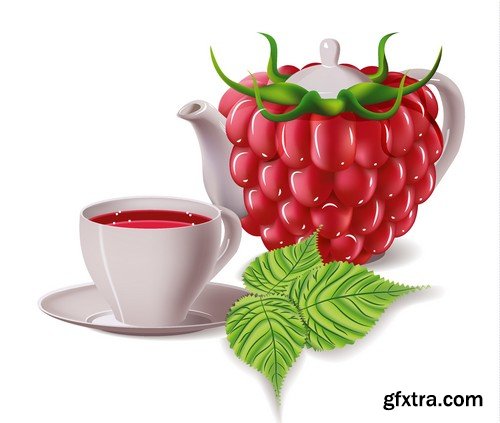 Stock Vectors - Raspberries, 25xEPS