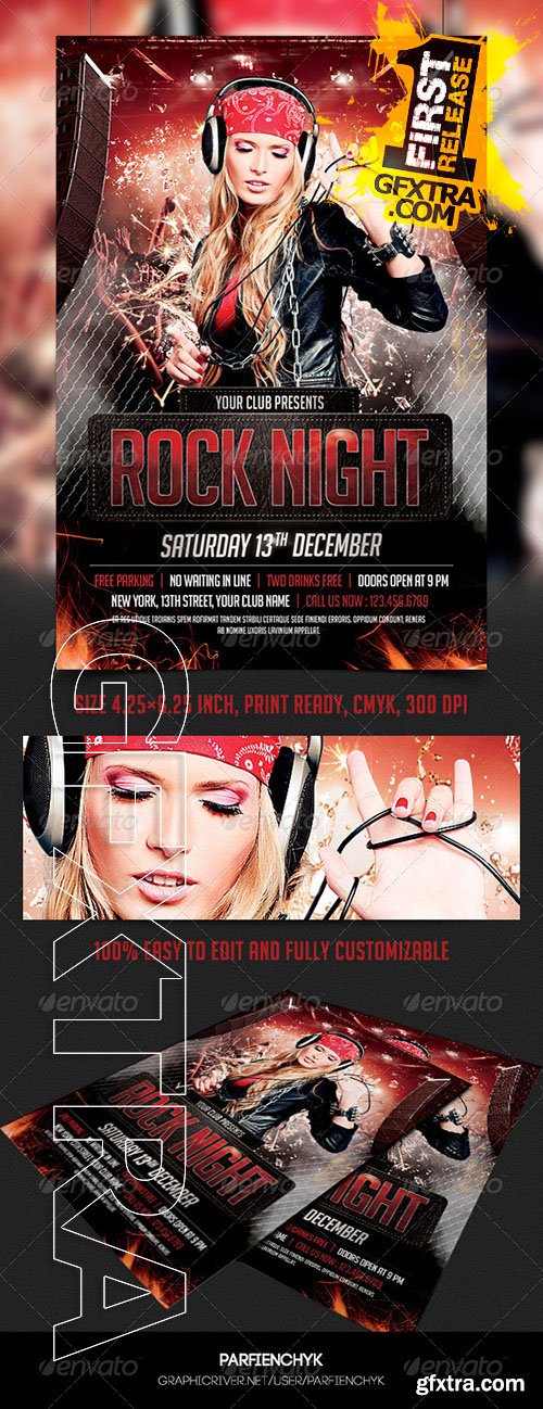 Rock Night Party Flyer Template - GraphicRiver 8625866