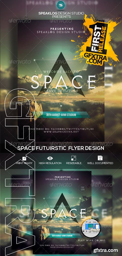 Space Futuristic Flyer Design - GraphicRiver 8251506